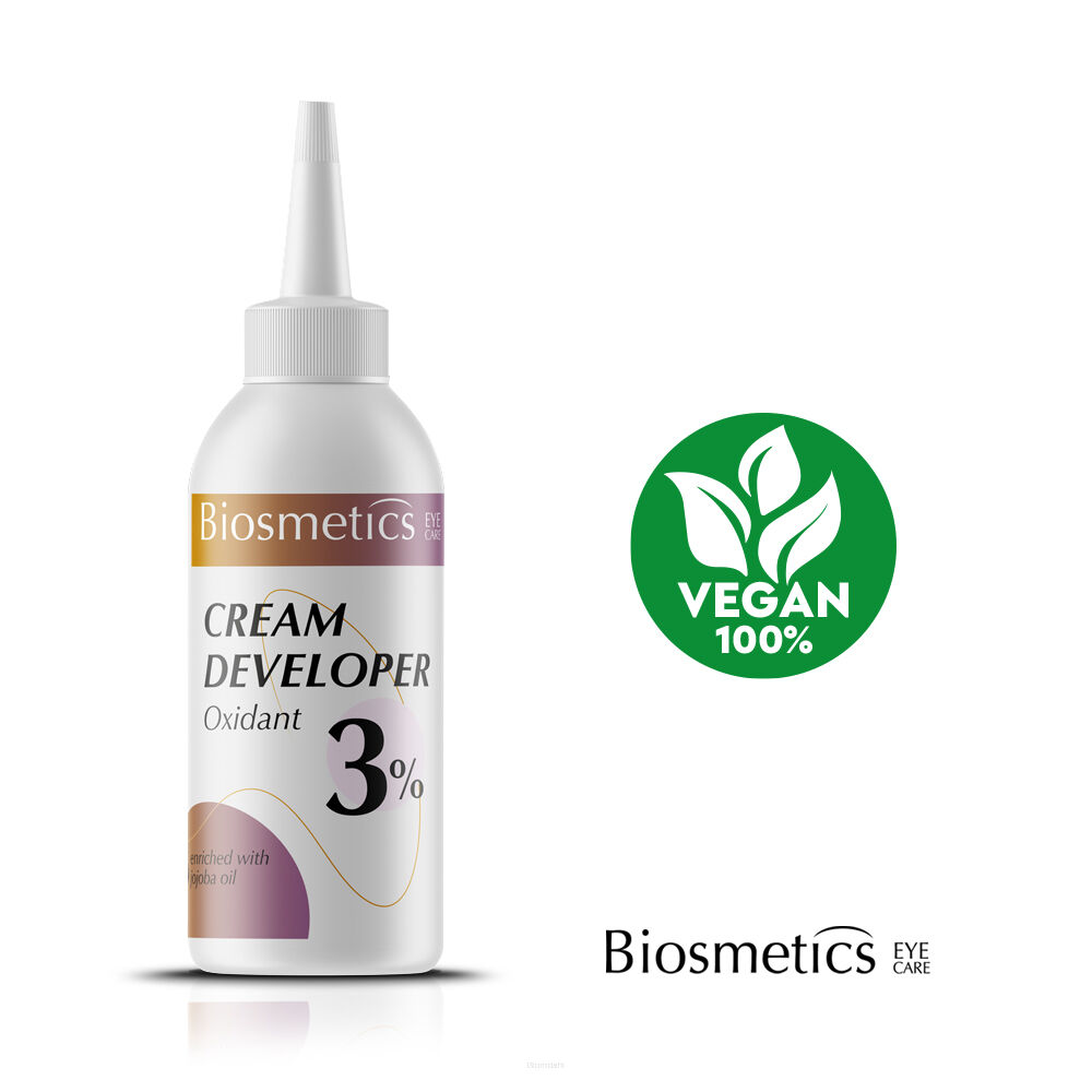 Aktywator krem developer 3% wegańska henna kremowa BIOSMETICS 80 ml, wzmacnia intensywność koloru, sprawiając, że staje się on bardziej wyrazisty i trwały, po zastosowaniu aktywatora, kolor utrzymuje się znacznie dłużej, co sprawia, że zabieg staje się jeszcze bardziej satysfakcjonujący, jest łagodny dla skóry, nie wywołuje podrażnień, dlatego jest szczególnie polecany osobom z wrażliwą skórą oraz alergikom. 