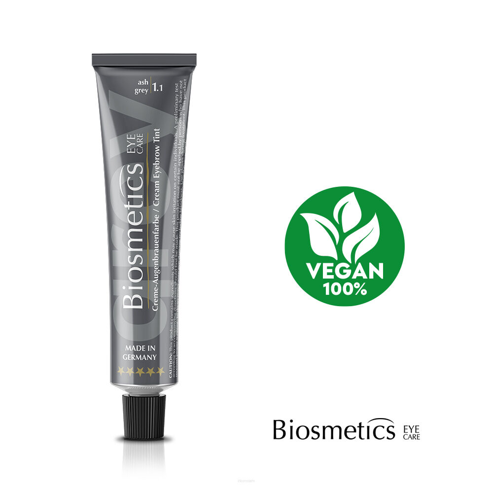 Wegańska henna kremowa BIOSMETICS 20 ml popielaty, dla blondynek o chłodnym, platynowym odcieniu włosów oraz do dyskretnego pokrycia włosów siwiejących i siwych, podkreśla rysy twarzy, optycznie zagęszcza brwi i wydłuża rzęsy, oraz zapewnia wyrazisty, naturalny wygląd bez efektu sztuczności, łatwo się aplikuje, równomiernie pokrywając włoski i skórę, gwarantuje długotrwały efekt, utrzymujący się na włoskach nawet do 6-8 tygodni, a na skórze do 8 dni.