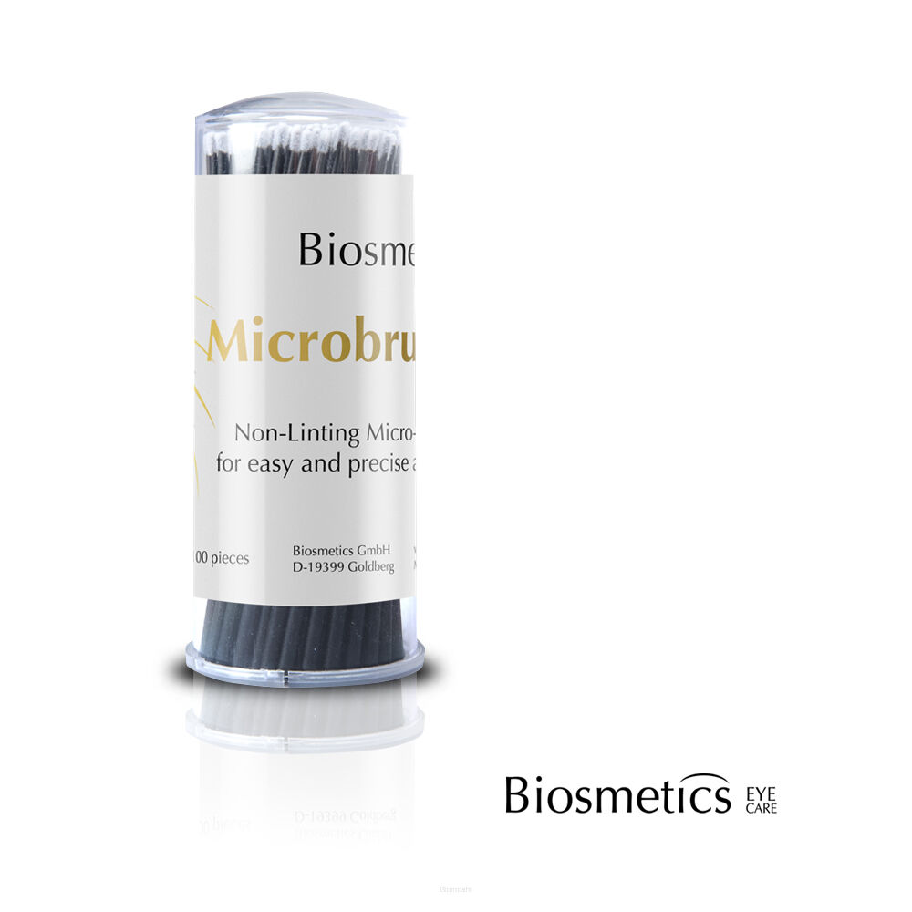 BIOSMETICS Microbrushes, mikroszczoteczki do punktowej aplikacji kremów liftingujących i delikatnego odklejania „baby lashes” podczas zabiegów rzęs, mikroszczoteczki nie pozostawiają włókien.